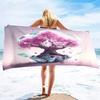 Fantasy Cherry Blossom Print Beach Towel Lightweight Bath Towel Sport Bar Spa Travel Towels Microfiber Quick Dry Swimming Cover