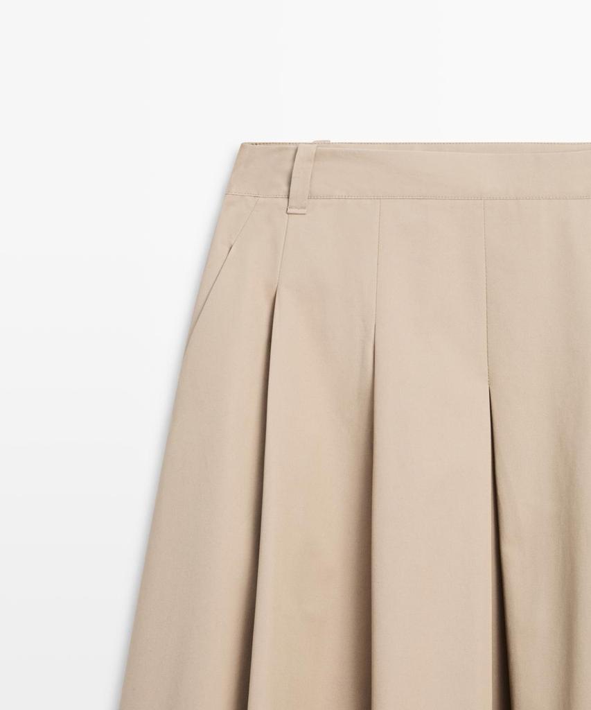 Masimodutti Box Pleated Midi Skirt