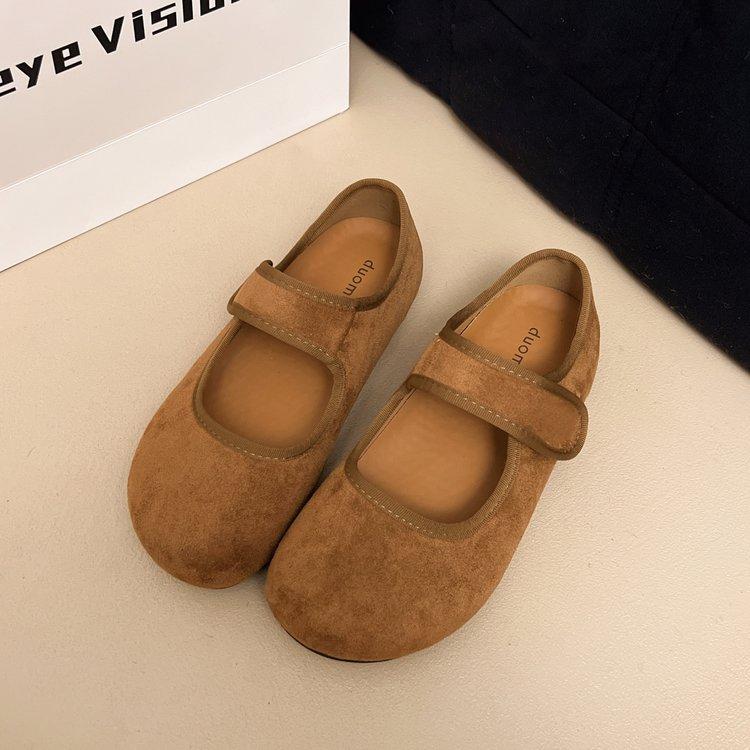 

Мори ретро желтый обувь Boken женская обувь 2025 весна новая неглубокая мягкая подошва обувь бабушки Doudou на плоской подошве одинарная обувь 40 верблюд