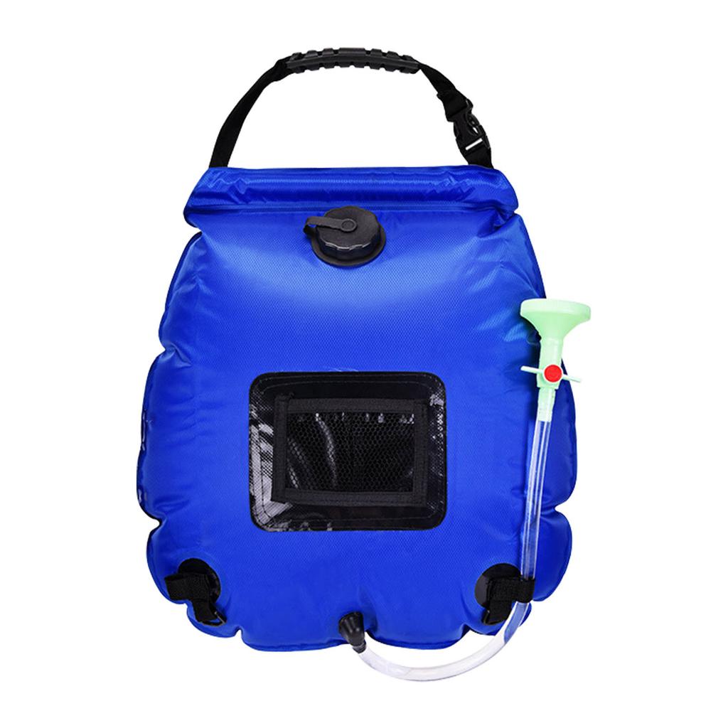 Solarduschebeutel 20L Großes Fassungsvermögen Wasserspeicher Badezubehör für Outdoor-Camping Blau 20L
