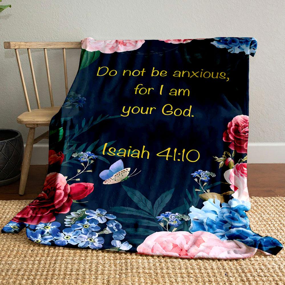 

Floral Bible Verse Blanket Printed Blanket for Living Room Bed Couch lunch break Soft Cozy Blanket for Friend s festival Gift 80cm x 120cm