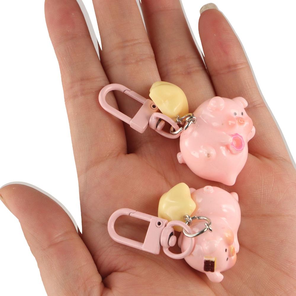 Bag Pendant Pink Pig Pendant Resin 3D Key Chain Creative Cartoon Key Chain  Girls
