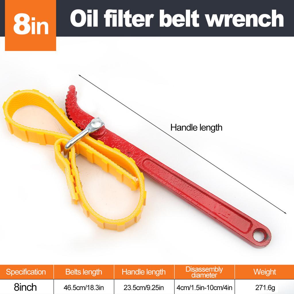 Adjustable Strap Opener Chain Oil Filter Belt Wrench Puller Spanner Cartridge Disassembly Repair Tool Motorcycle Car Accessories