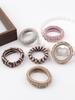 8pcs bold large towel print hair ring, high elasticity seam head rope ball head rubber band hair ornament