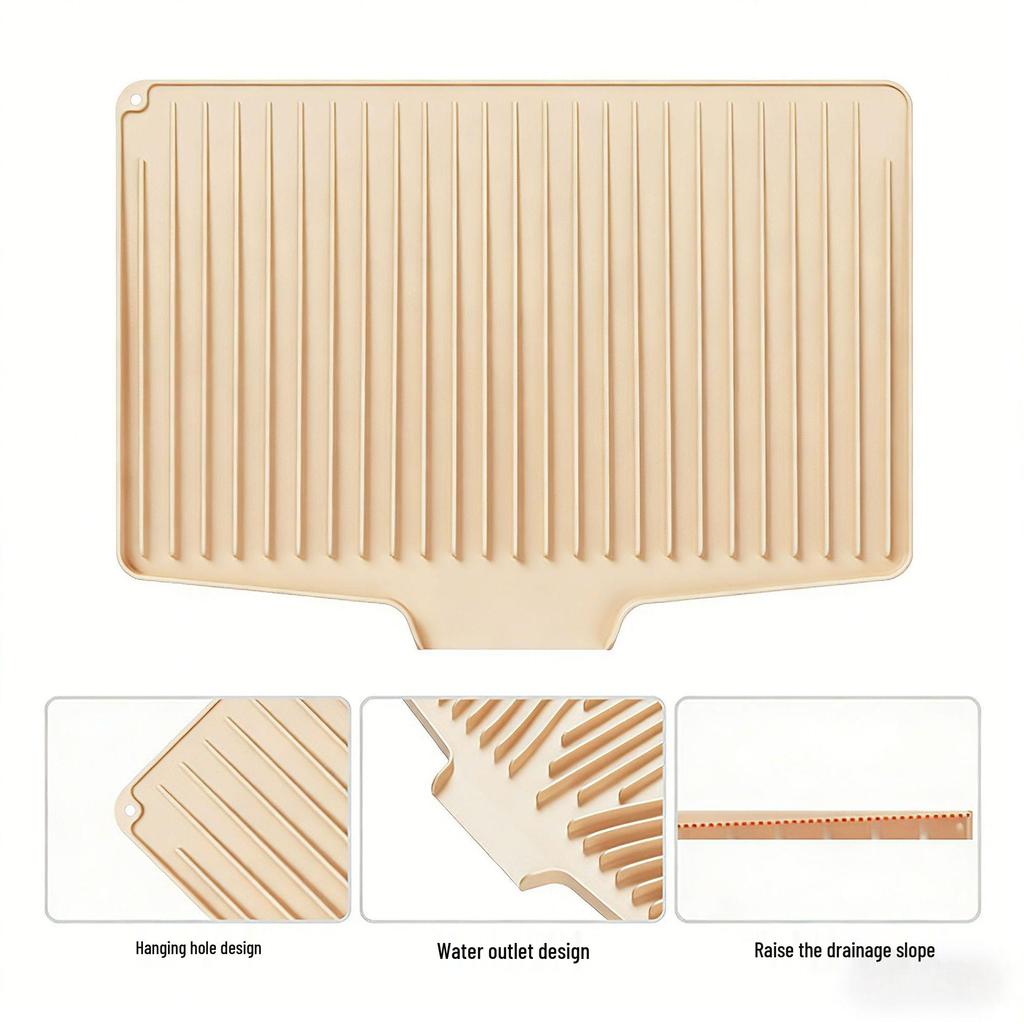 Silicone Kitchen Countertop Drying Mat & Heat-Resistant Drainage Board