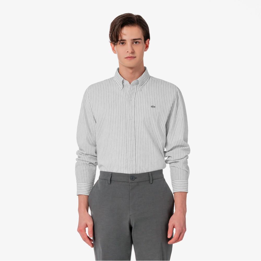 [lacoste] Men's Linen Blend Stripe Shirt CH838E-56GCCA