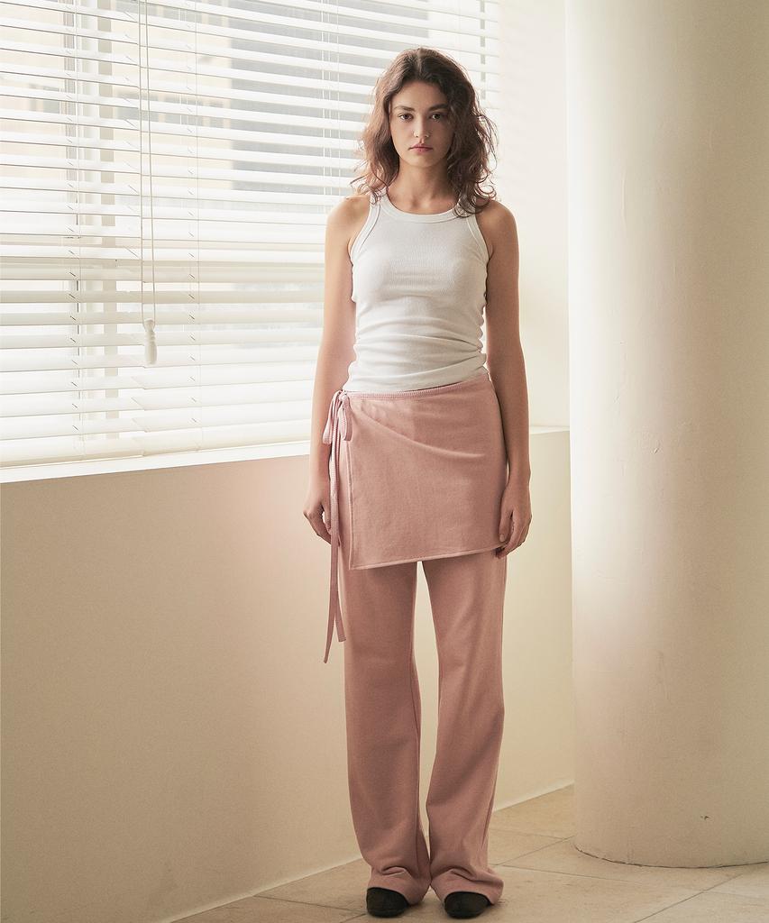 Iteoneolmomeonteu Wrap Layered Pants _ Pink