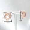 New Rose Zircon Earrings for Women Sweet Little Fresh Flower Earrings Personality Ins Retro Simple Earrings