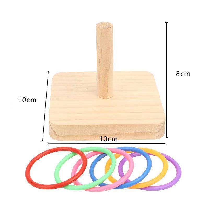 Bird Training Ring Toy Parrot Educational Fun Toy Set Colorful Rings For Interactive Pet Bird Training At Home