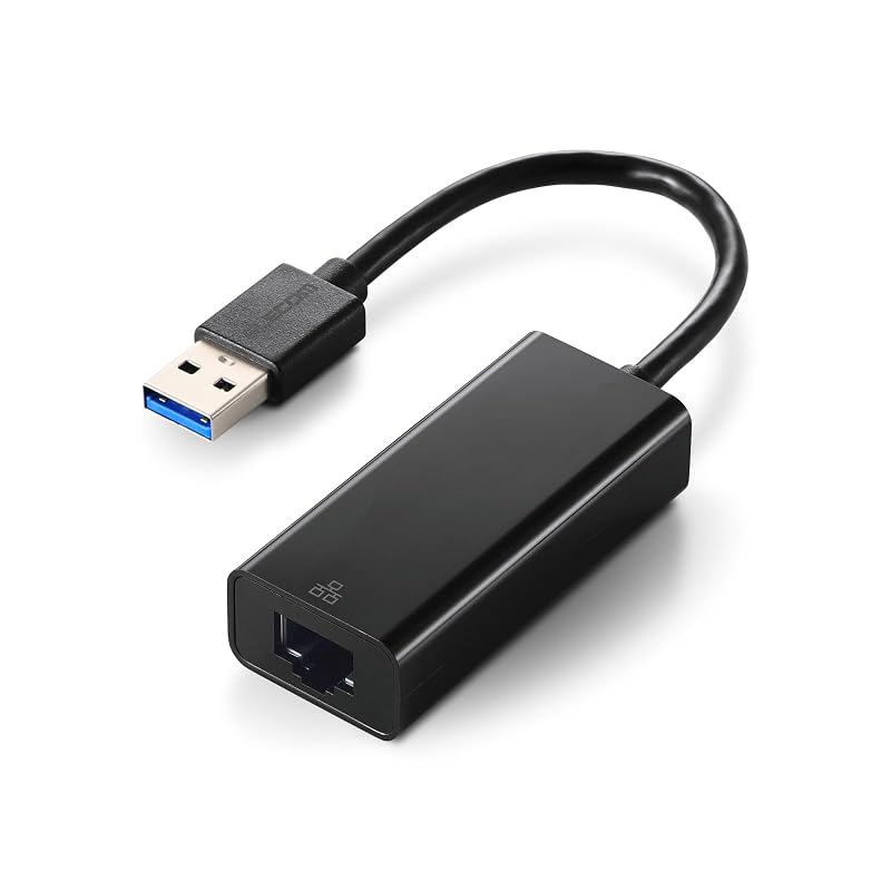 ELECOM Wired LAN Adapter USB Type A Compatible with Nintendo Switch/Windows/macOS Black EDC-GUA3V3E-B