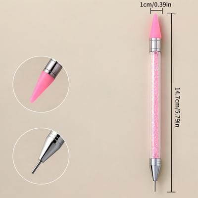 Dubbelzijdige Nail Art Pen Nagel Picker Wax Pen Gel Uv Penseel Diy Manicure Nail Art Gereedschap Siliconen Kop Carving Pen