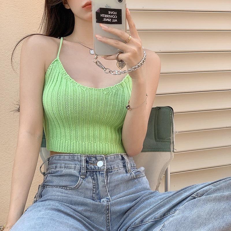 

Интригующая Сексуальная Горячая Девушка Крест Полый Спереди и Сзади Два Маленьких Подтяжки Короткий Облегающий и Облегающий Топ-Майка для Женщин One size