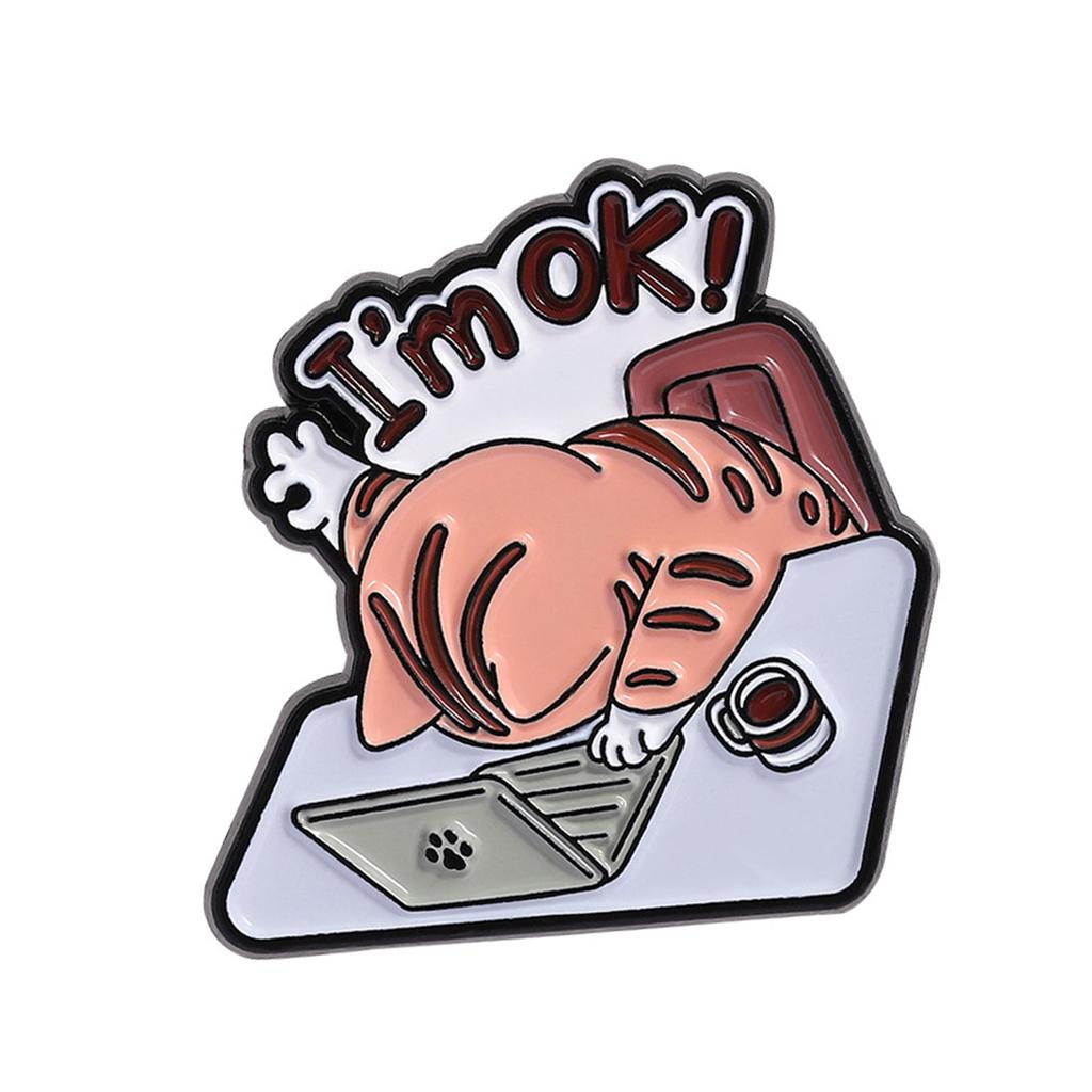 Playful Orange Cats Brooch Alloy Metal Animal Jewelry Accessory Clothing Accessories For Casual Outfits And Gift Giving