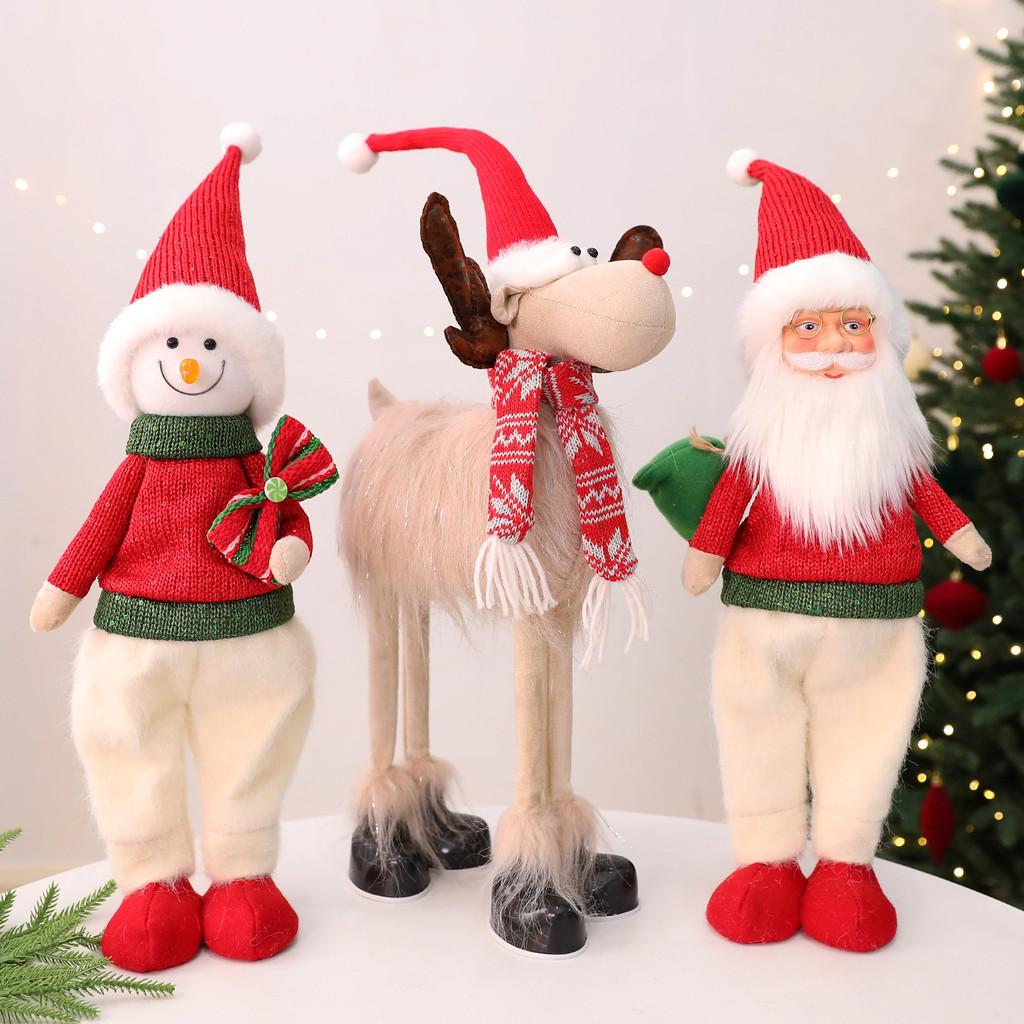 Christmas Santa Doll Decor With Fabric Material For Holiday Window Display