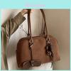 Boston Bag Small Pu Crossbody With Zipper Pocket For Daily Use
