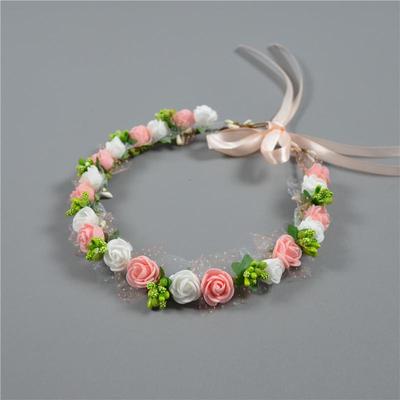 Small PE Rose Flower Headband for Bridesmaid Photography and Decoration