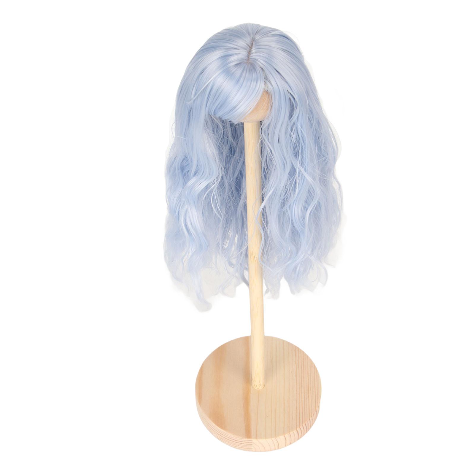 

Doll Wig Artificial High Temperature Silk Hair Doll Long Curly Hair for 1/6 15.5‑17cm Doll Blue