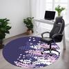 1 Stück runder Teppich mit Blumenmuster für das Büro, Indoor-Matte geeignet für Büro, unter Bürostühlen, Schlafzimmer, Wohnzimmer, Heimdekoration, Raumdeko