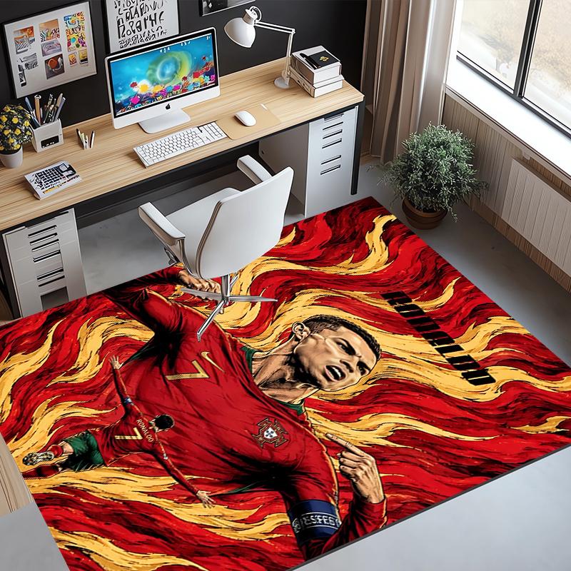 Cristiano Ronaldo Pattern Rug, Indoor/Outdoor Mat, for Picnic, Gameroom, Bedroom, Office, Living Room, Home Decor Carpet, Birthday Gift