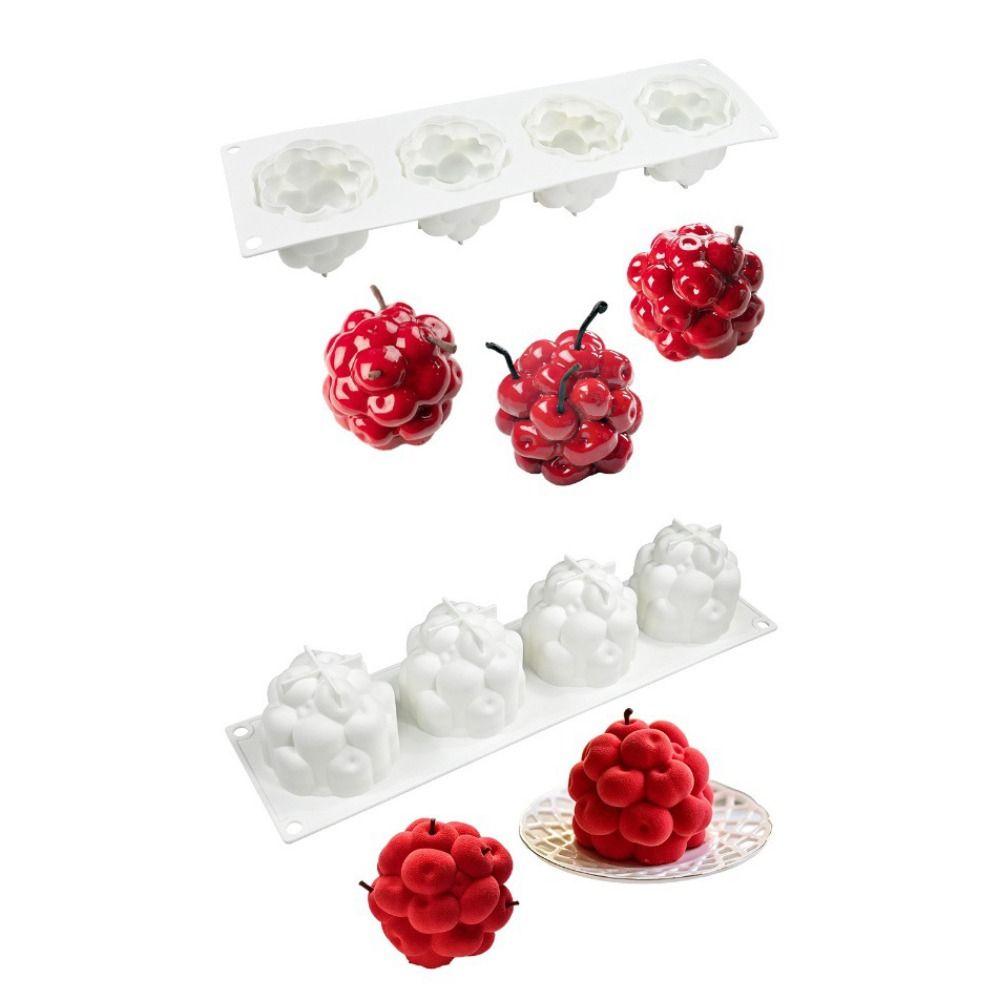 Lebensmittelechtes Silikon Obstförmige Dessertform 4 Mulden Schokoladenform Premium Backform Dessert