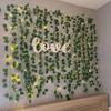 2.3m Fake Creeper Green Leaf Ivy Vine with 2m LED String Lights - Home Wedding Party Hanging Garland Artificial Flower