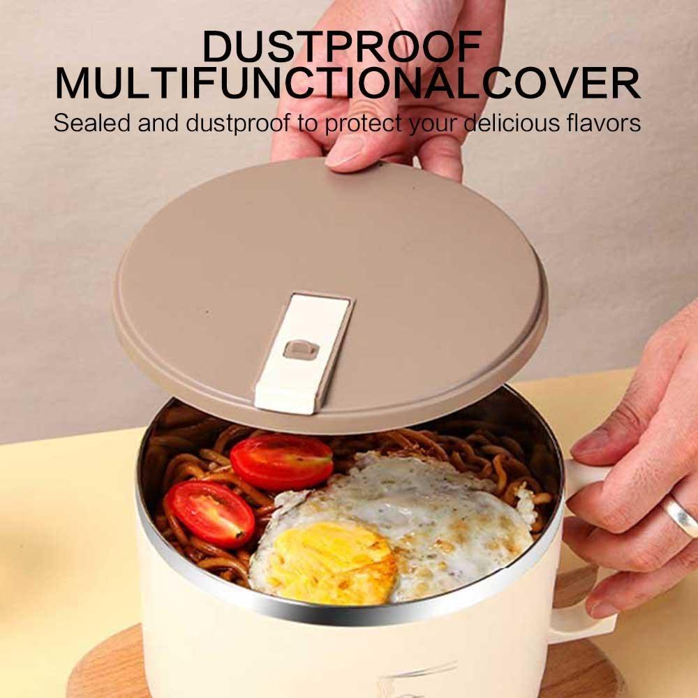 2 Styles Stainless Steel Instant Noodle Bowl with Lid Dormitory Student Drainable Large Capacity Food Grade Instant Noodle Bowl