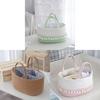 Baby Diaper Storage Basket With Cotton Material Portable Handwoven Organizer For Nursery Use