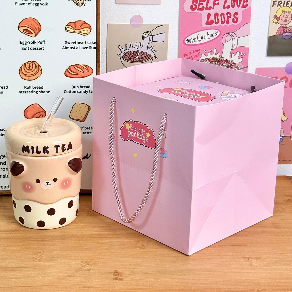 Ceramic Straw Cup Souvenir Gift for Girls Water Cup High Looking Mug Office Cup Home Couple Cup Men