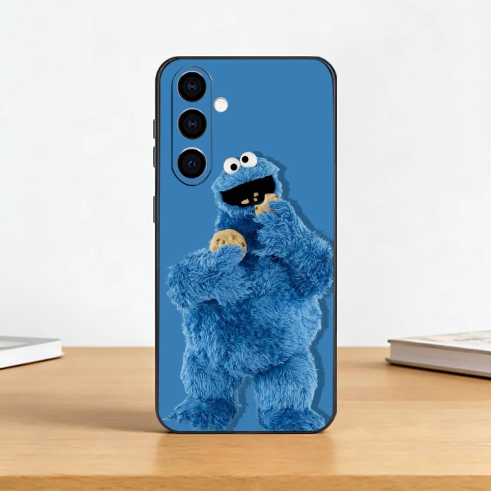 Cookie Monster Funny Phone Case Black Silicone Soft For Samsung Galaxy A73,A72,A71,A70,A53,A52,A51