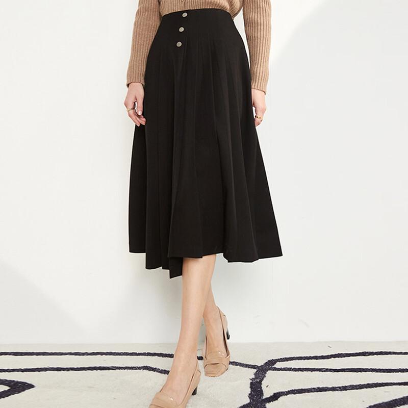 Iveni Women's A-Line High-Waist Mid-Length Skirt