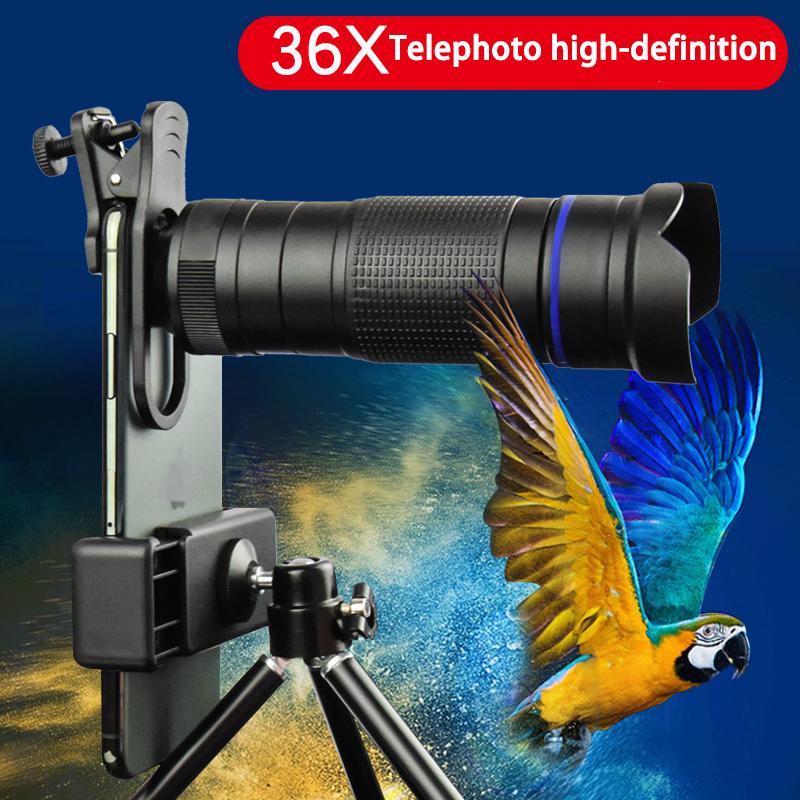 36x Telephoto Mobile Phone Camera Lens Multi Element Compact Universal Easy Install Zoom Lens Premium Smartphone Camera Lens синий