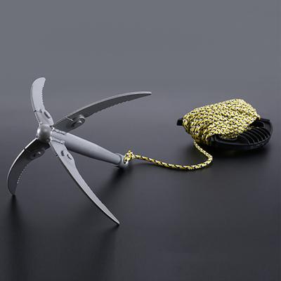 2Pcs/Set Sharp Blades 15 Meters Rope Grass Hook Stainless Steel Four Claws Special Water Grass Cutter Fishing Supplies