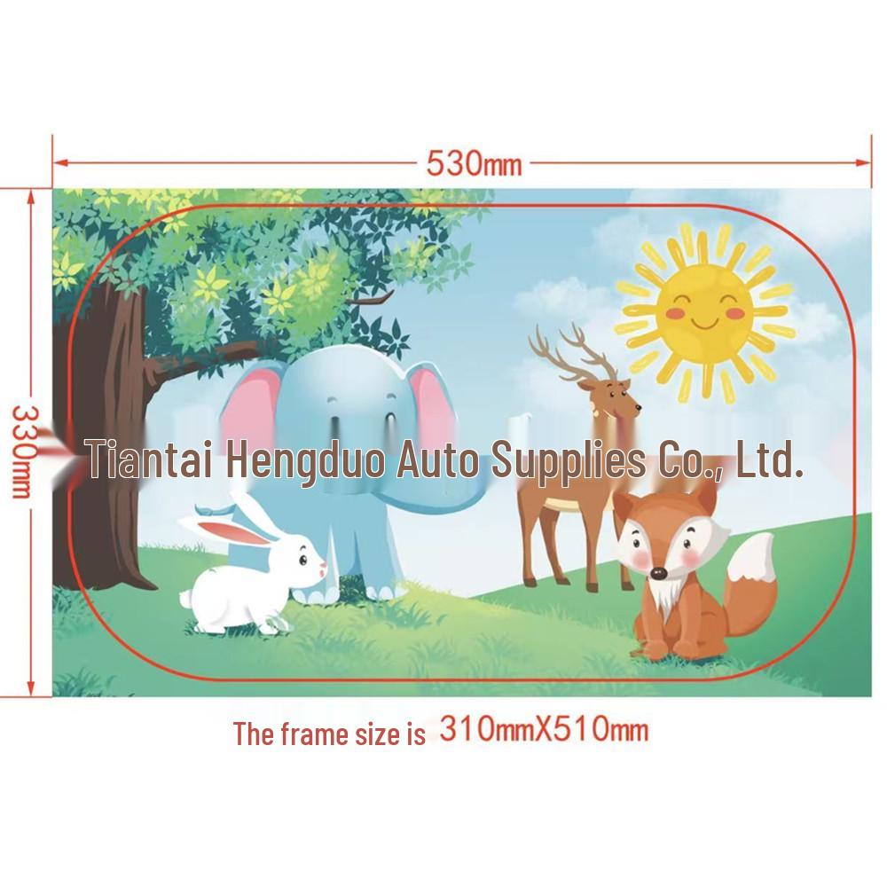 Car Side Window Cartoon Sun Shade - Heat Insulation & Light Blocking PVC Film