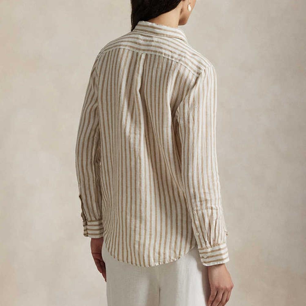 Polo Ralph Lauren FW25 Striped Linen Long Sleeve Shirt Women Shirts Multicolor WMPOSHTNDO20897-999