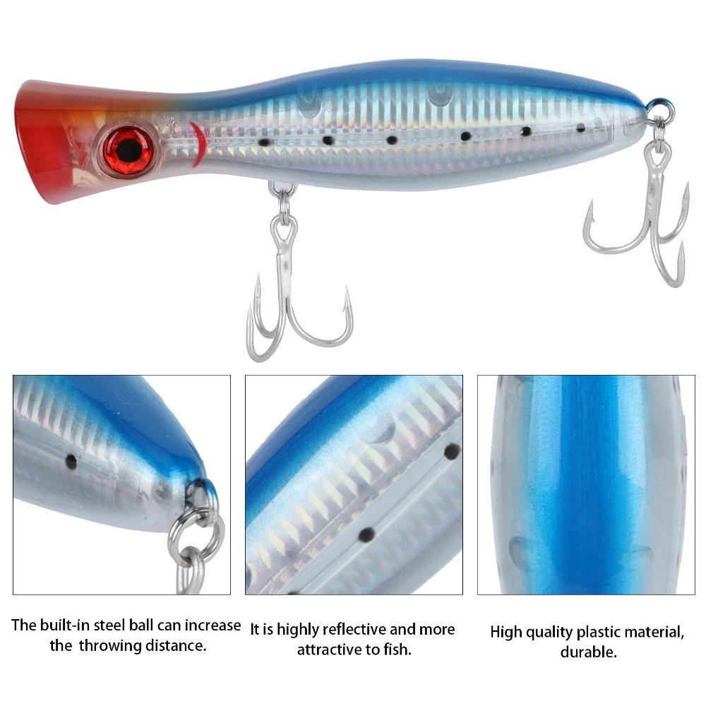 

165mm opwater Fishing Lure Plastic Artificial Popper Baits Large Predator Fish Blue Back