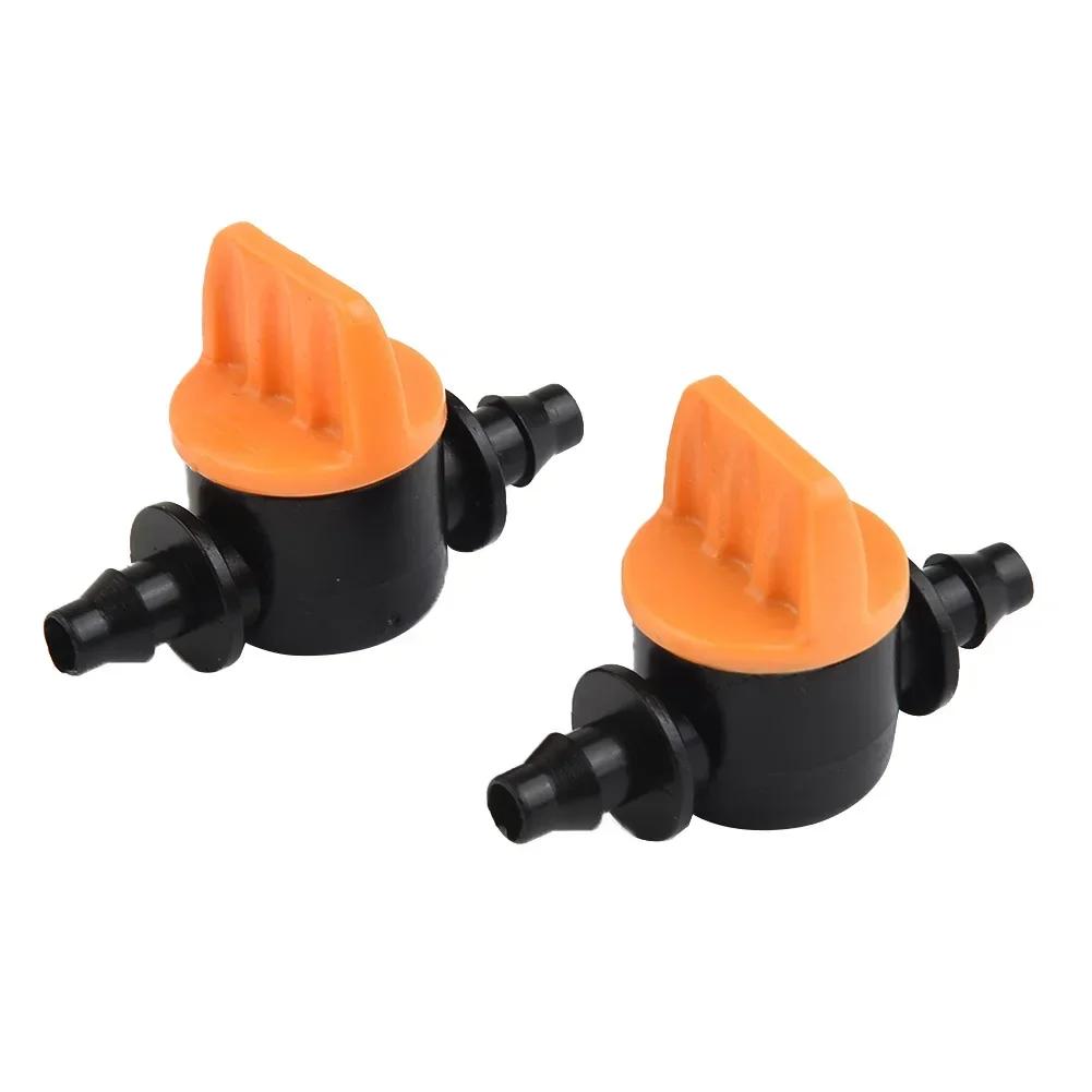 20Pcs 1/4'' Barbed Mini Garden Irrigation Valve 2024 New Home Garden Irrigation Washing Car Control Valves For 4mm/7mm Hose