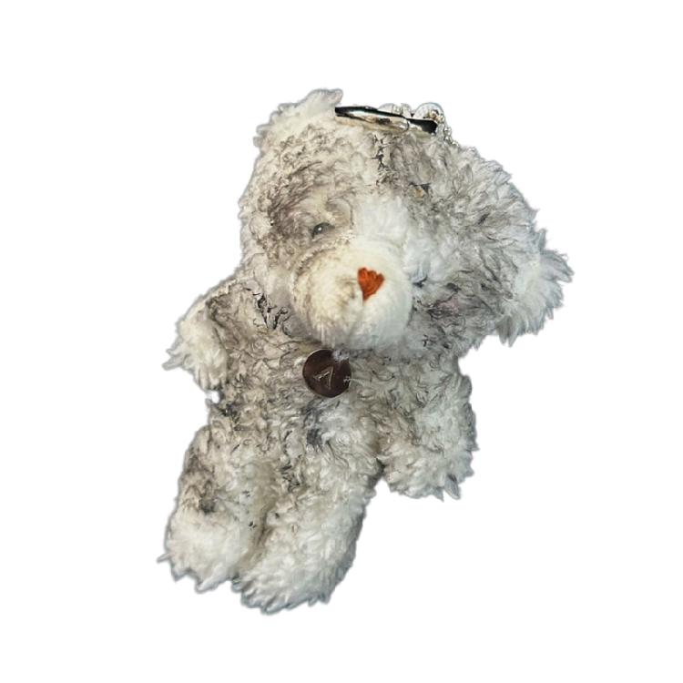 Colorful Dirty Bear Keyring Decoration Plush Animal Charm Keychain Fashionable Key Holder Hanging Toy for Bag Purse