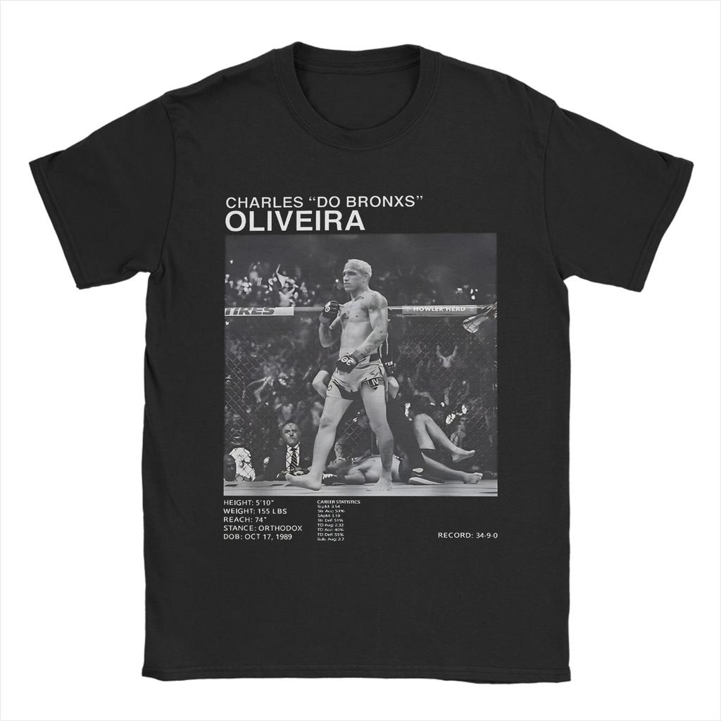 Charles Oliveira Do Bronx T Shirt Summer Popular TShirts Couple Pure Cotton O Neck Oversize Tees Short Sleeve Streetwear Tshirt