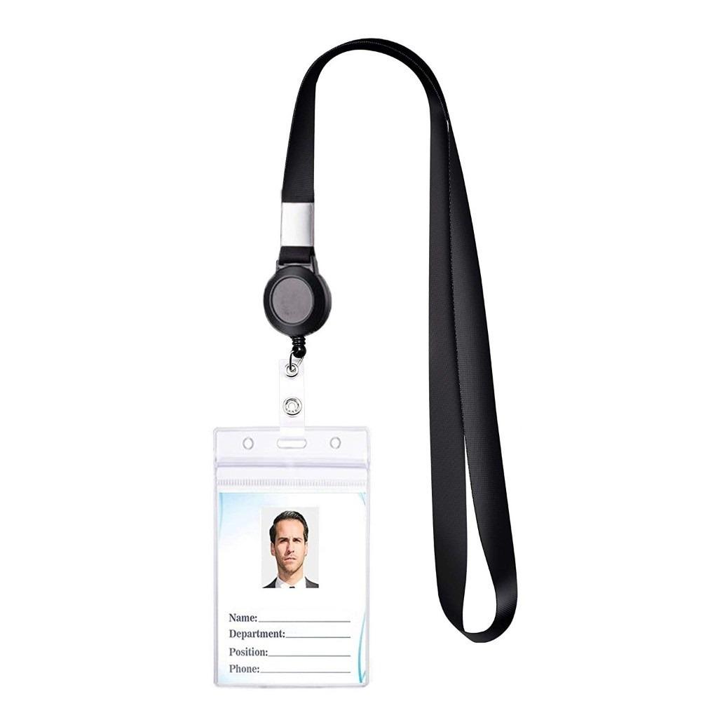 

Black Lanyard Key Holder Retractable Keychain Work Card Holder Nurse Accessories 1