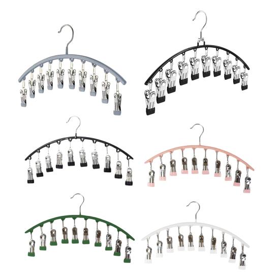 Closet Storage Hanger with 10 Clips Large Capacity Strong Load-bearing Windproof Multi-functional Laundry Drying Rack