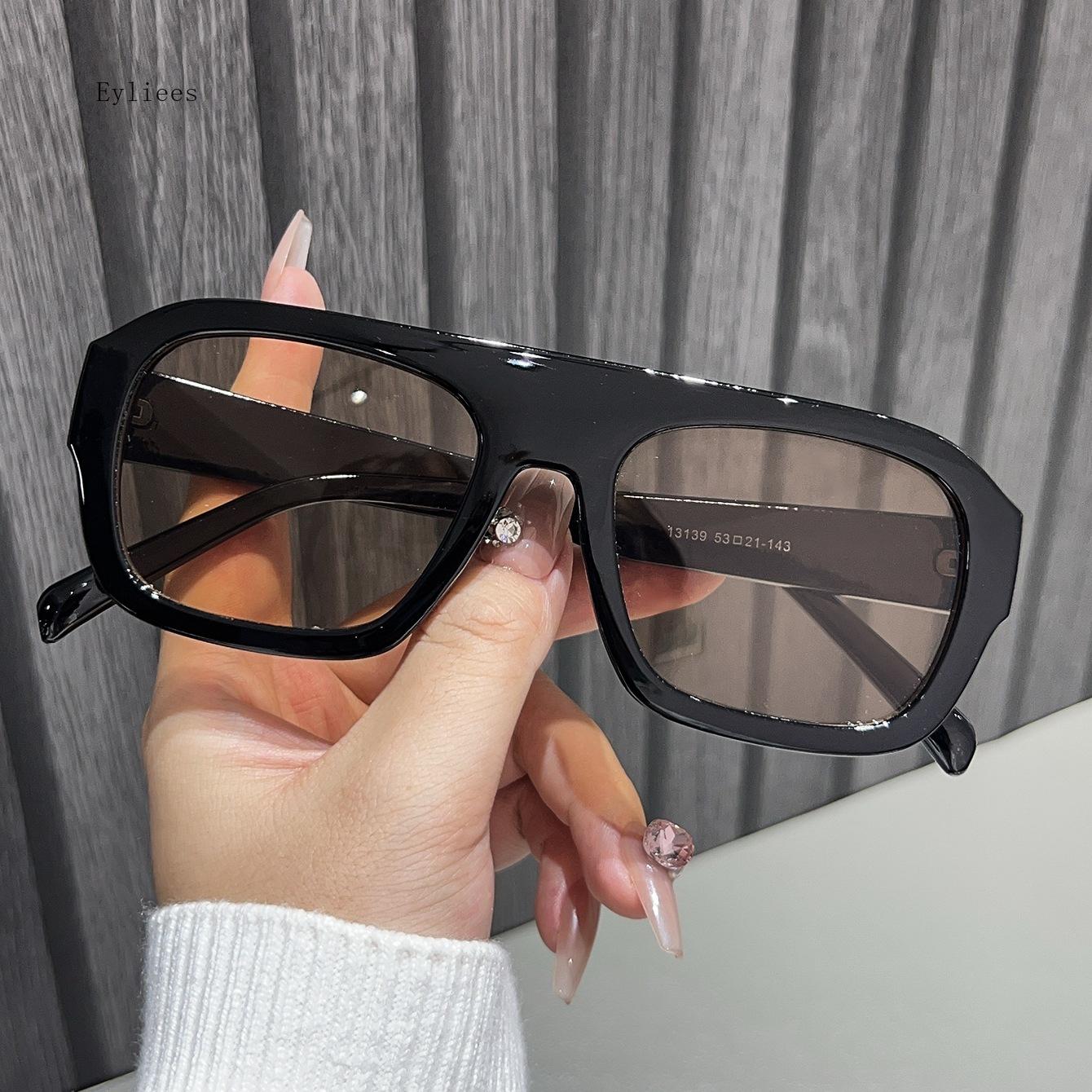 

Vintage Double Bridges Women Polygon Square Sunglasses Fashion Blue Purple Men Shades UV400 Sun Glasses Gafas De Sol Para Hombre