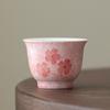 Pure hand-painted cherry blossom powder master cup high-end tea cup tea set exquisite girls tea cup high-end gift gift
