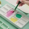White Green Squares Ceramics Nail Art Tray Blending Nail Color Mixing Tray Nail Salon Art Palette Display Board Manicure Tool