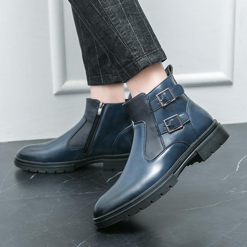 Fashion Men Ankle Boots High Quality Chelsea Boots For Men Britain Oxford Men's Ankle Boots Cowboy Social Shoes Man Trend