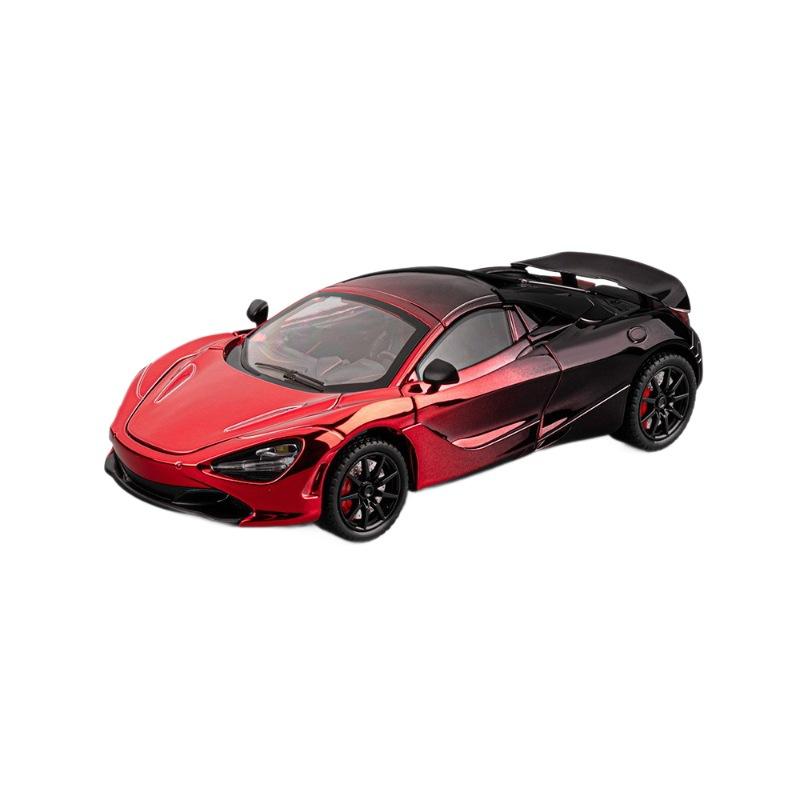 Гальванизированная версия 1/24 McLaren 720S Сплавная модель спортивного автомобиля Литой металл Гоночный автомобиль для трека Модель автомобиля Звук и свет Детская игрушка Подарок