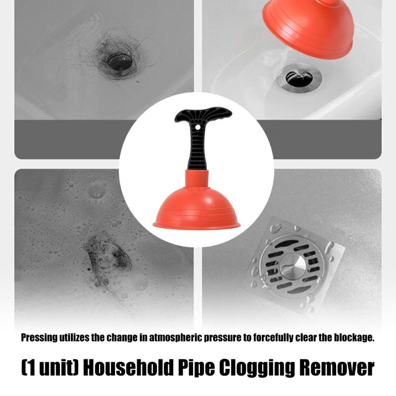 Ergonomic Grip Mini Drain Plunger with Heavy Duty Rubber Cup for Powerful Suction Unclog Slow Drains in Kitchens Bathrooms Compact Size