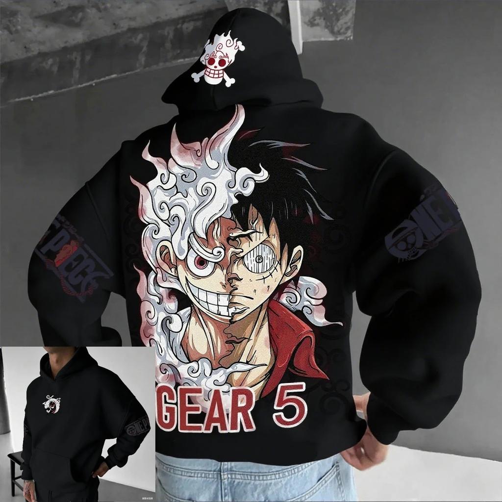Anime mikina Pánská Dámská One Piece Luffy Gear 5 Nika Streetwear Ležérní Mikina s kapucí Podzim Zima Cosplay Dlouhý rukáv