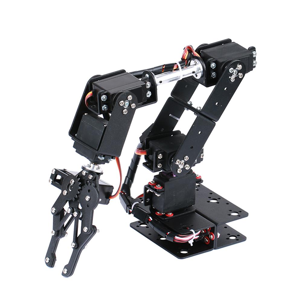 

6-DOF Robotic Arm Multi-DOF Robot Servo Grasping Maker Education DIY Kit + Servo + 25T Servo Metal Steering Wheel with Screws