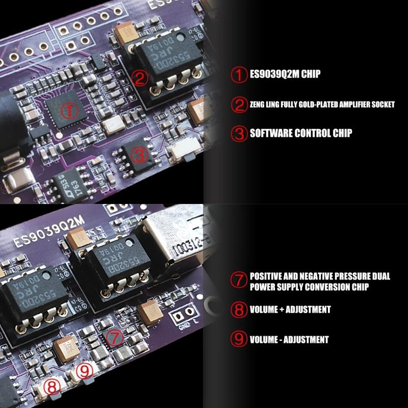 Advanced ES9039Q2M Circuit Board With I2S Link USB ES9039Q2M Decoding Module Excellent Sound Processing