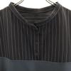 n'Or Striped Pattern Switching Long Sleeve Stand Collar Shirt LL Women Used